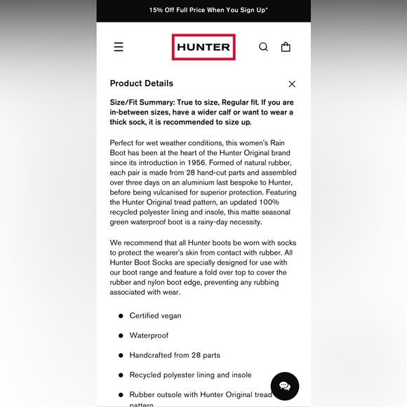 Hunter Women’s Original Tall Rain Boot - Picture 6 of 7